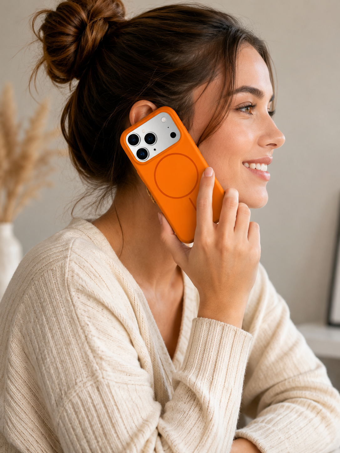 Cosmic orange MagSafe silicone case